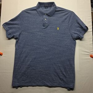 Ralph Lauren Heather Navy Polo with Yellow Pony